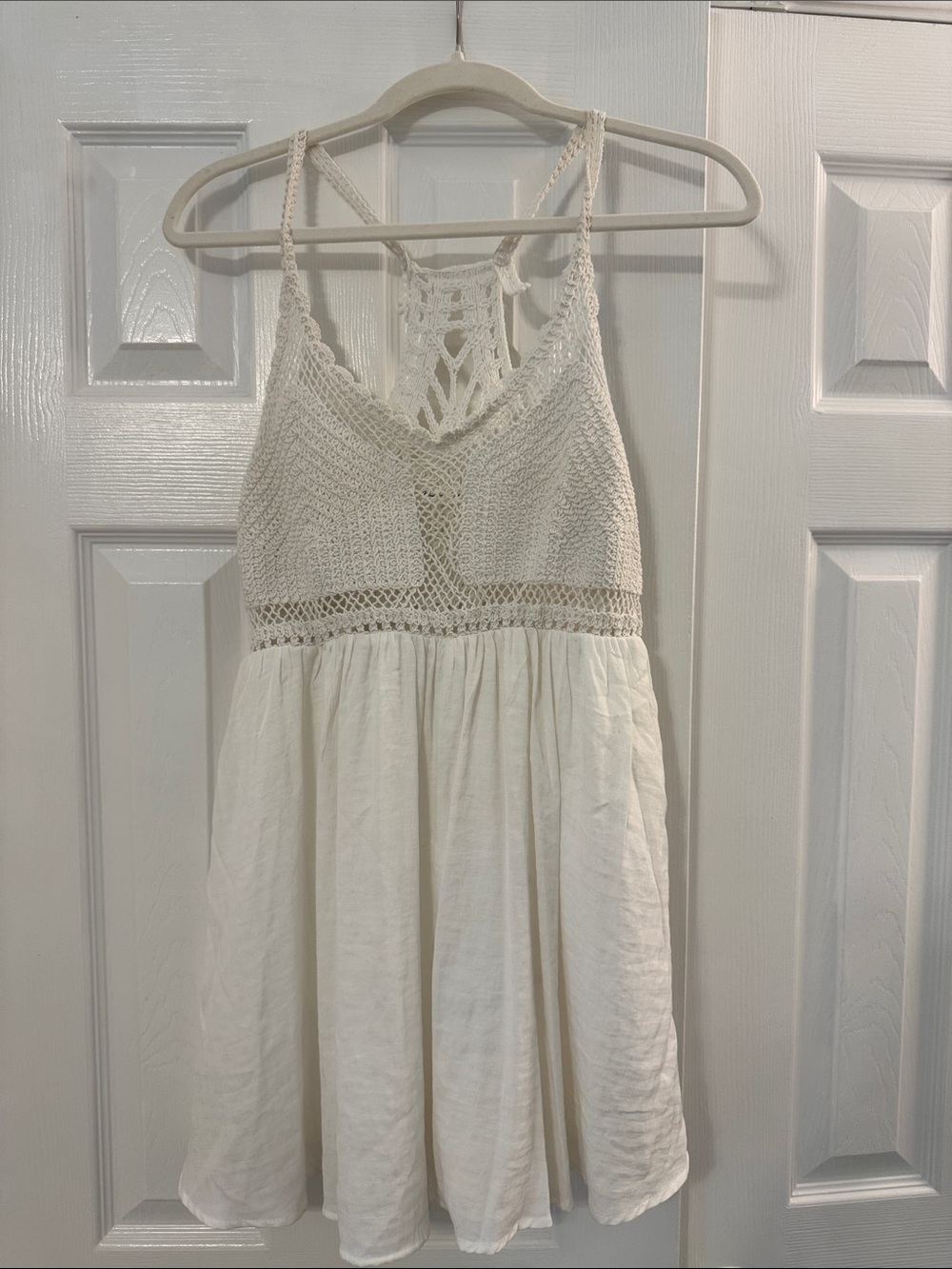 Mustard Seed Cream Crochet Mini Dress